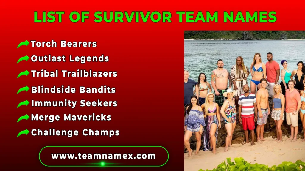 List of Survivor Team Names