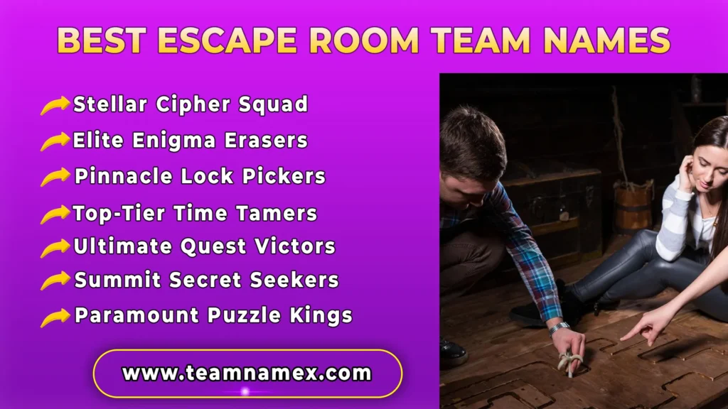 Best Escape Room Team Names
