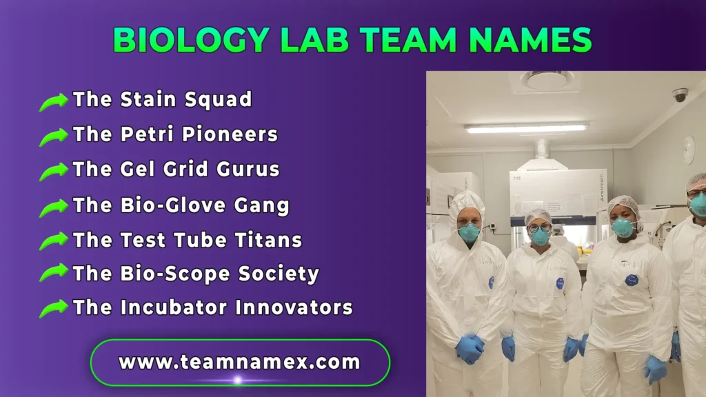 Biology Lab Team Names