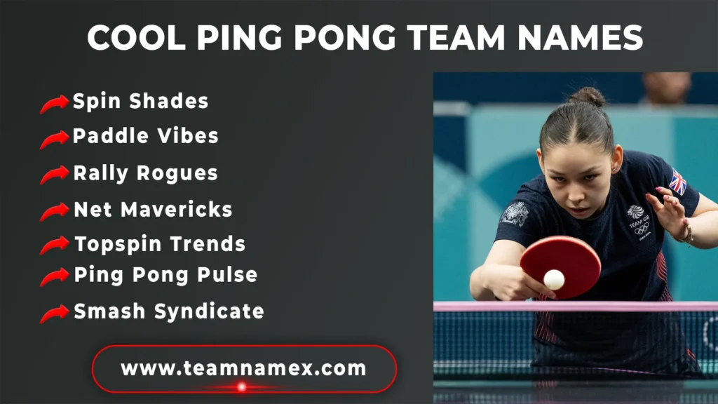 Cool Ping Pong Team Names