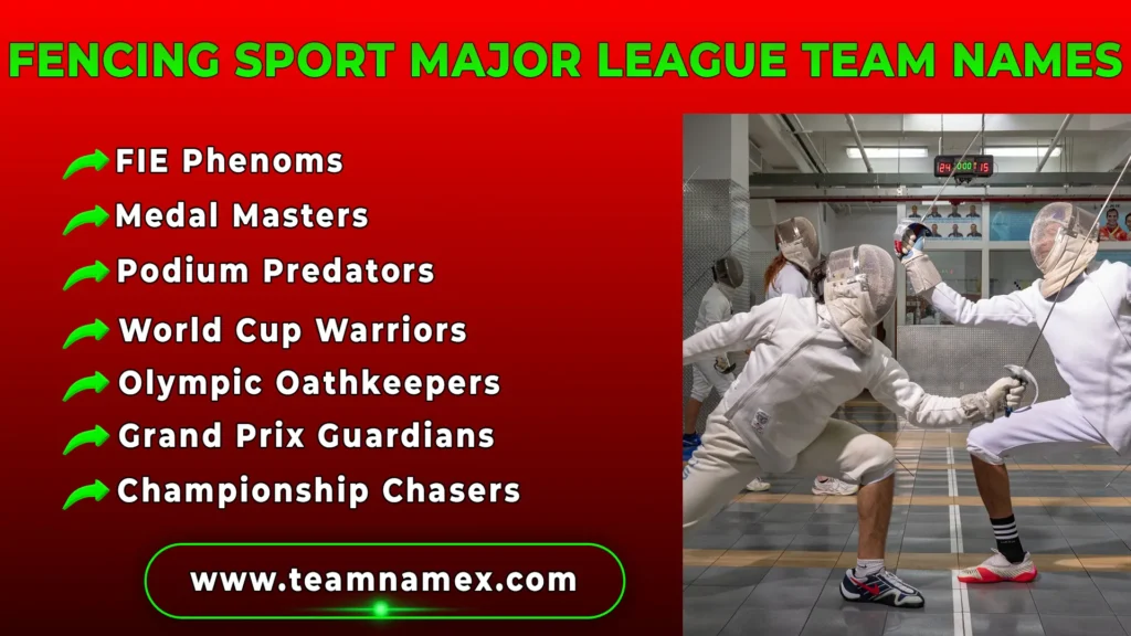 Fencing Sport Major League Team Names