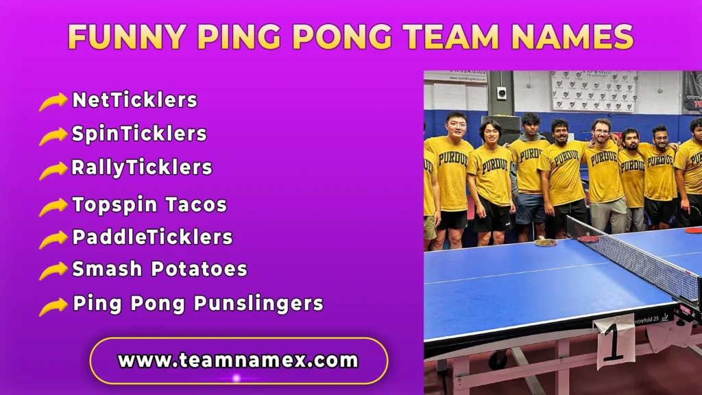 Funny Ping Pong Team Names
