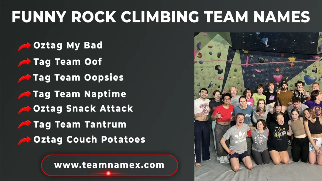 Funny Rock Climbing Team Names