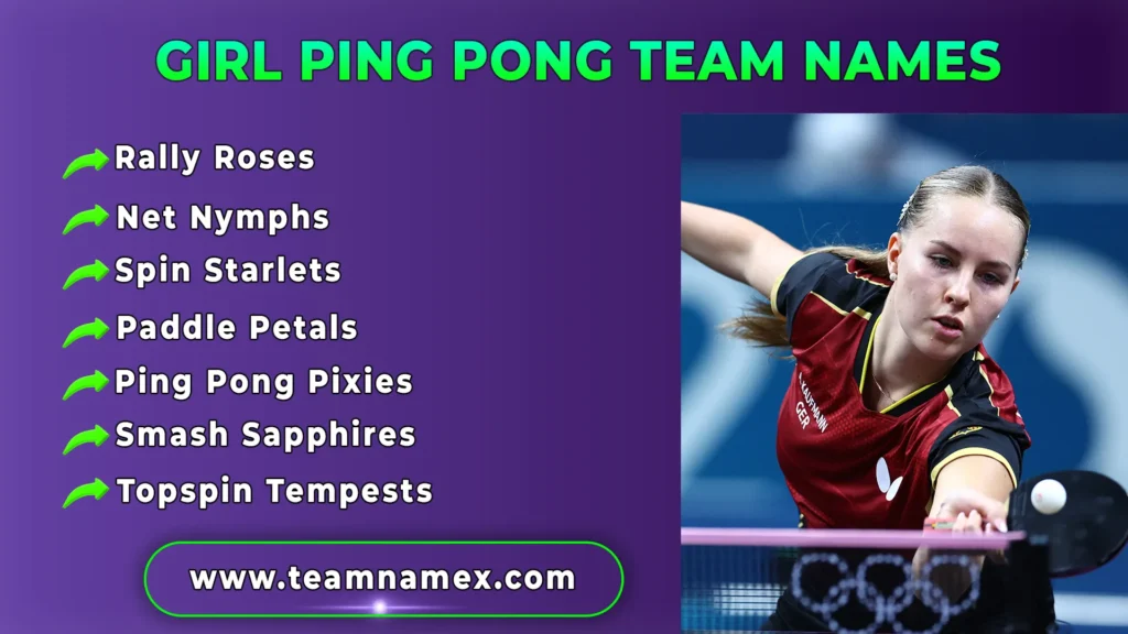 Girl Ping Pong Team Names