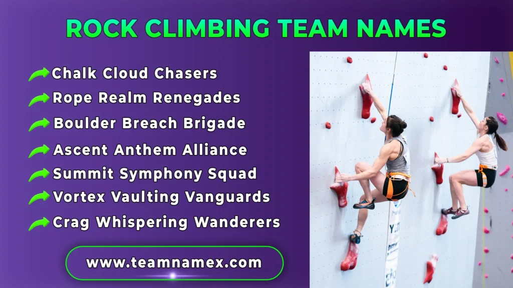 Rock Climbing Team Names