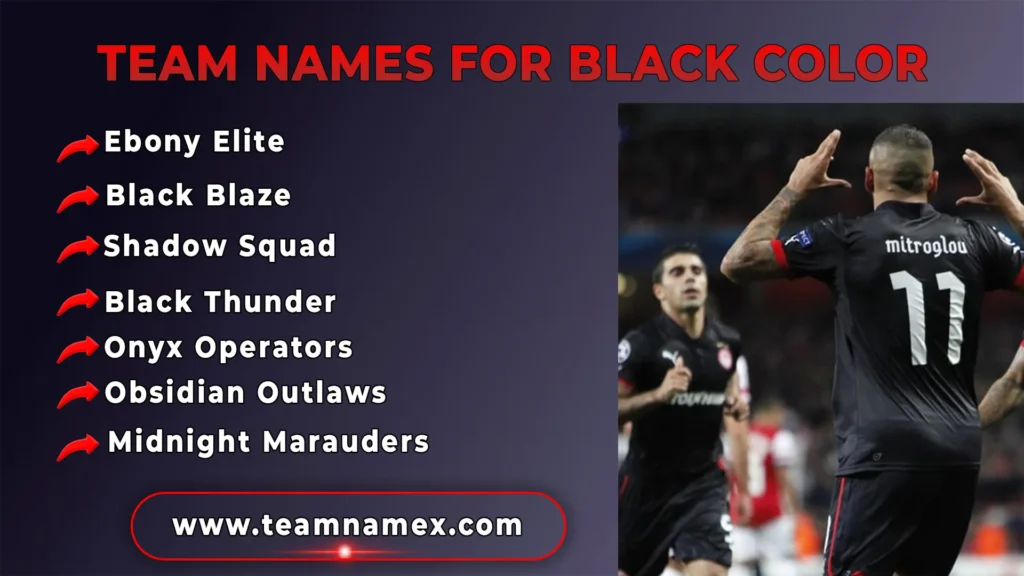 Team Names for Black Color
