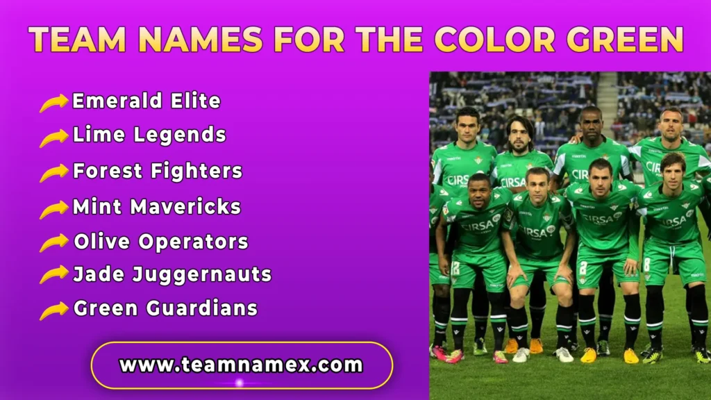 Team Names for the Color Green