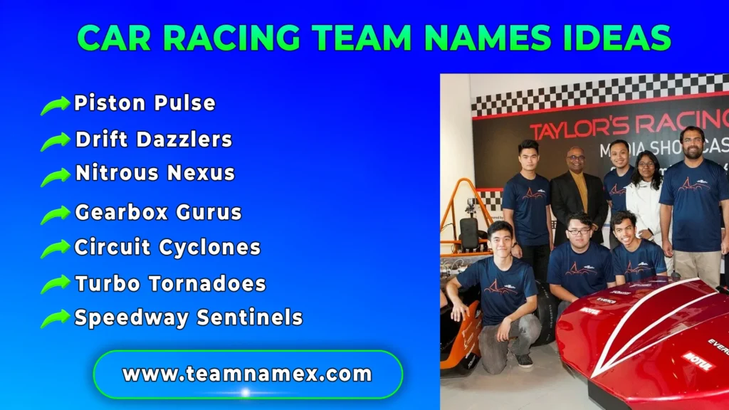 Car Racing Team Names Ideas