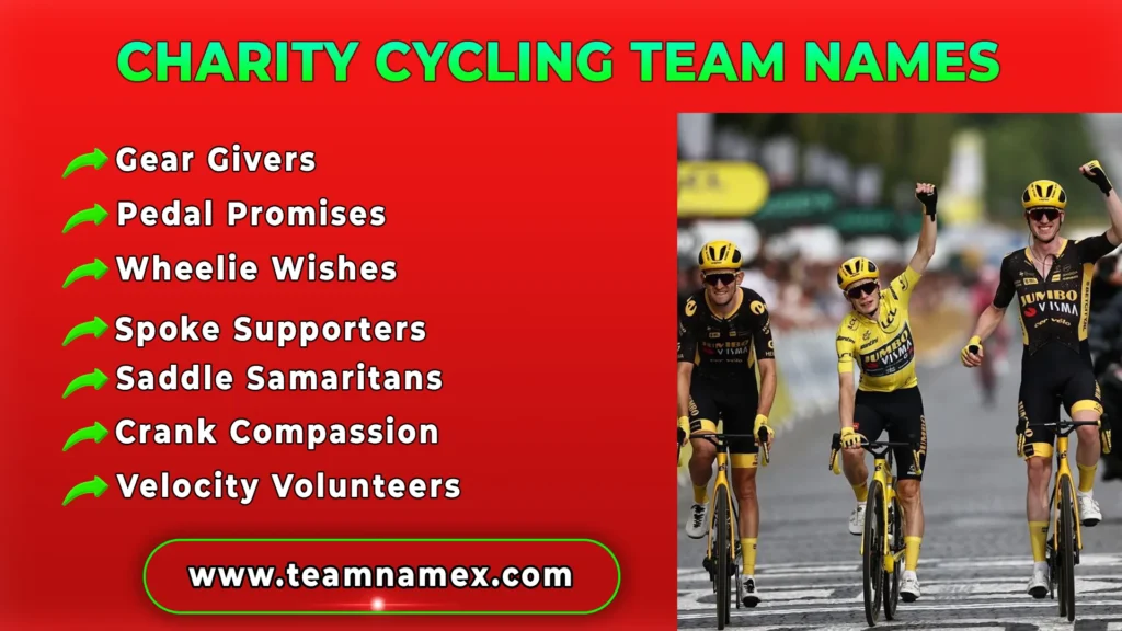 Charity Cycling Team Names