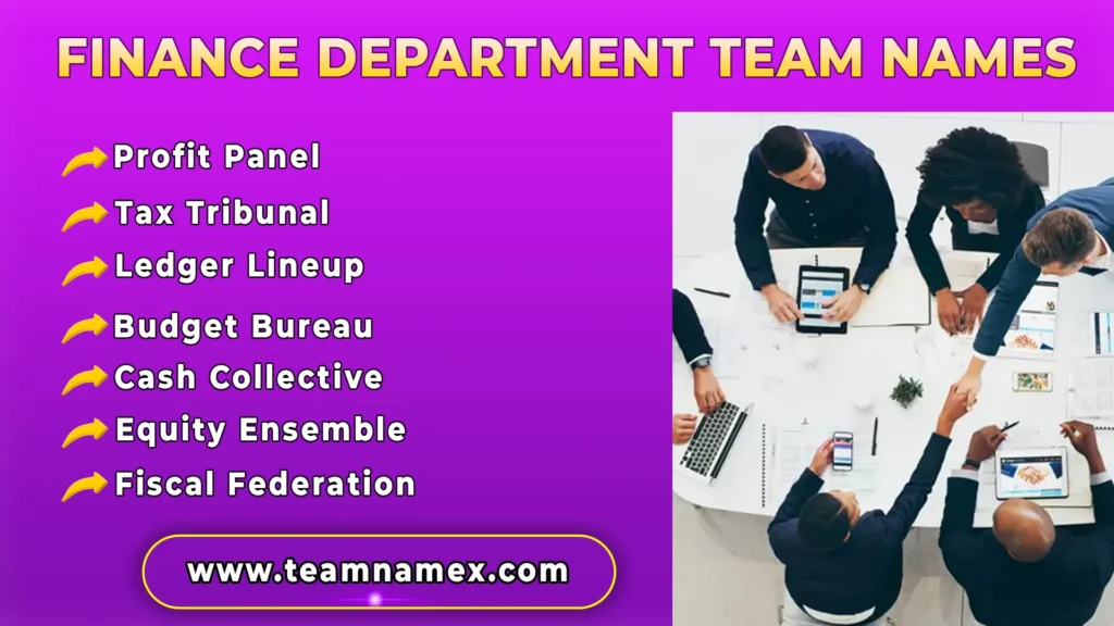Finance Department Team Names