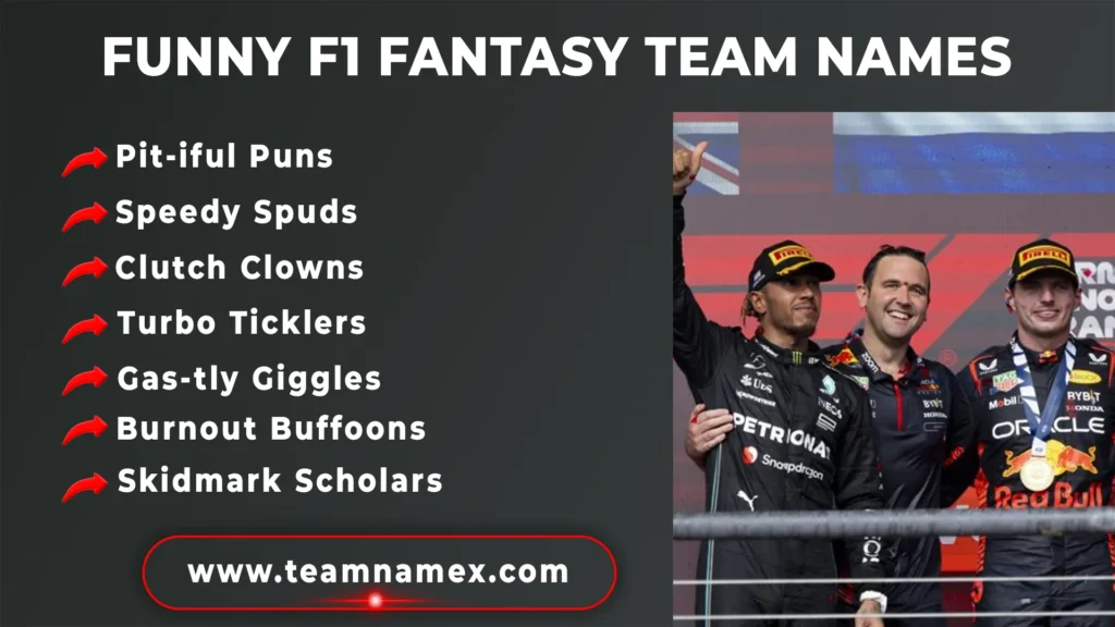 Funny F1 Fantasy Team Names