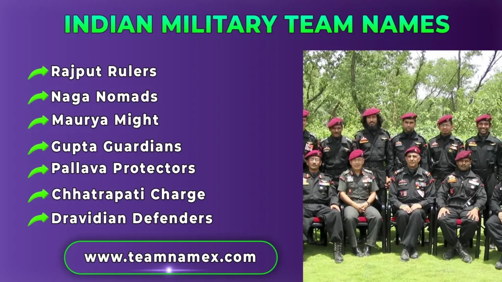Indian Military Team Names