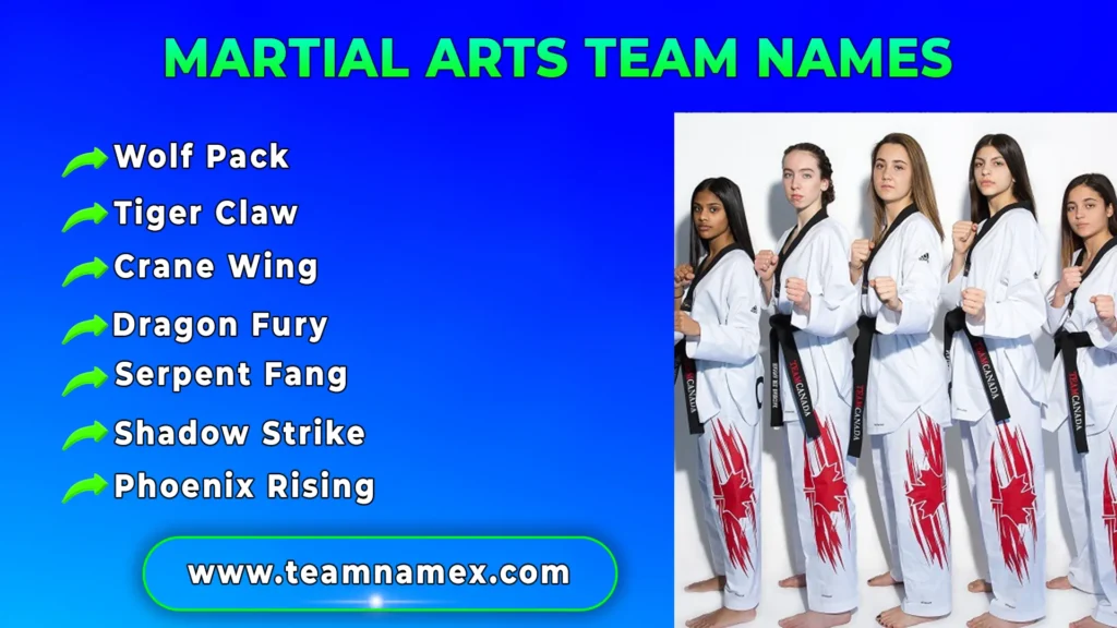 Martial Arts Team Names
