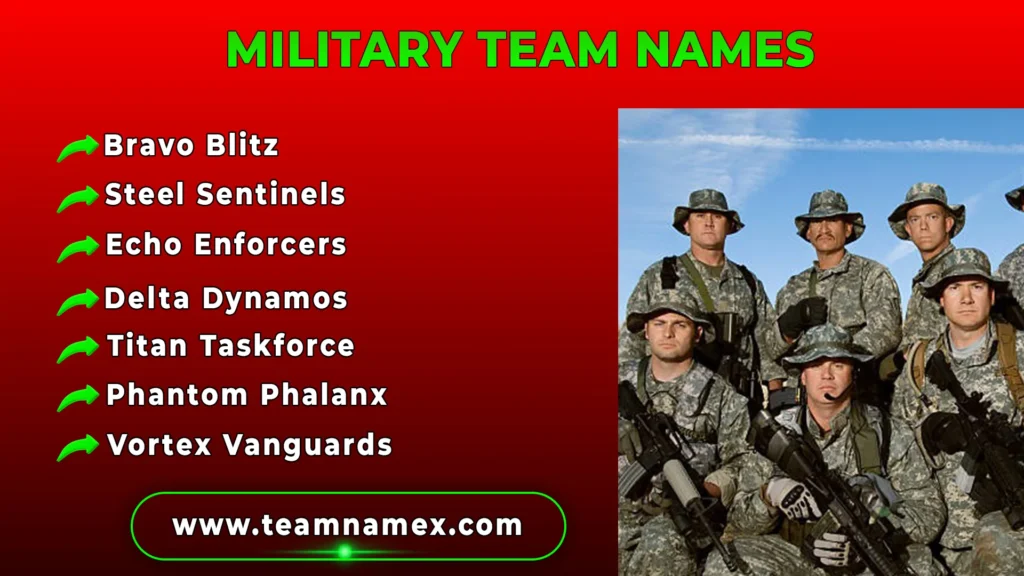 Military Team Names