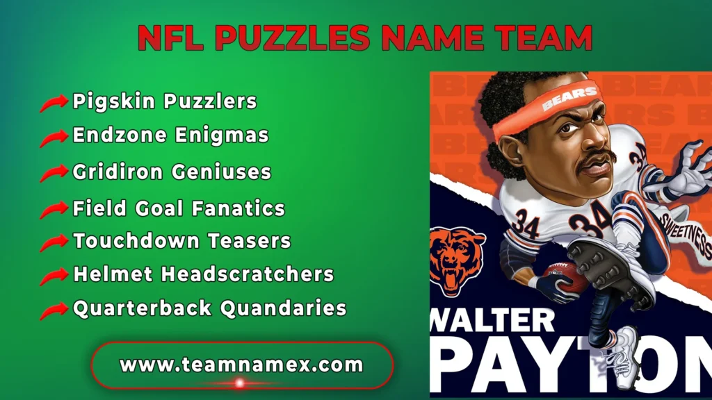 NFL Puzzles Name Team