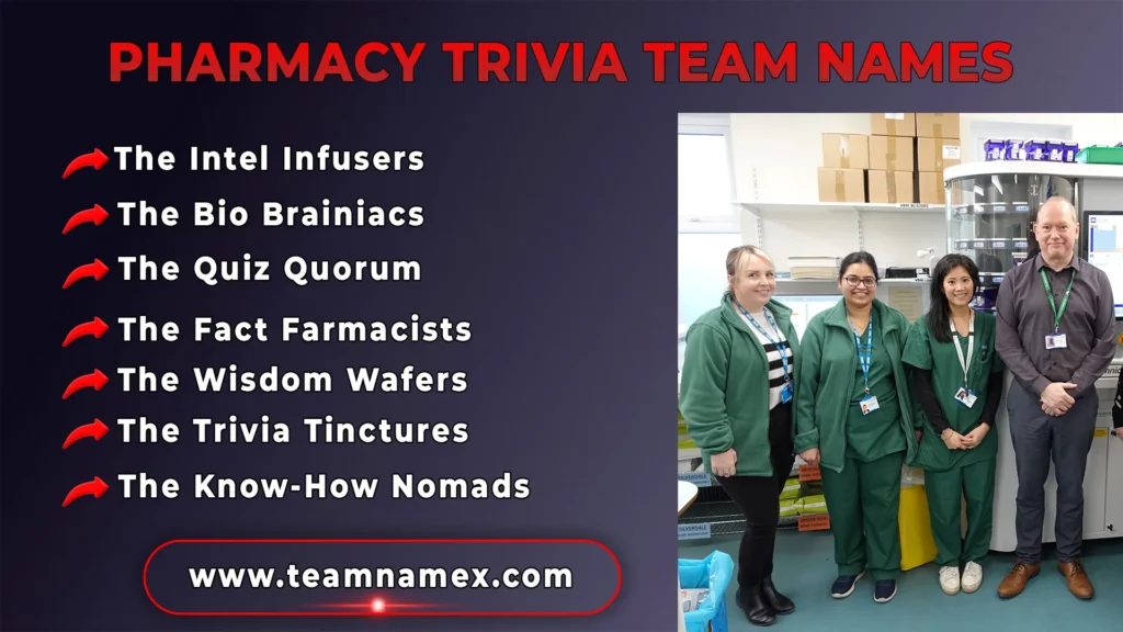 Pharmacy Trivia Team Names