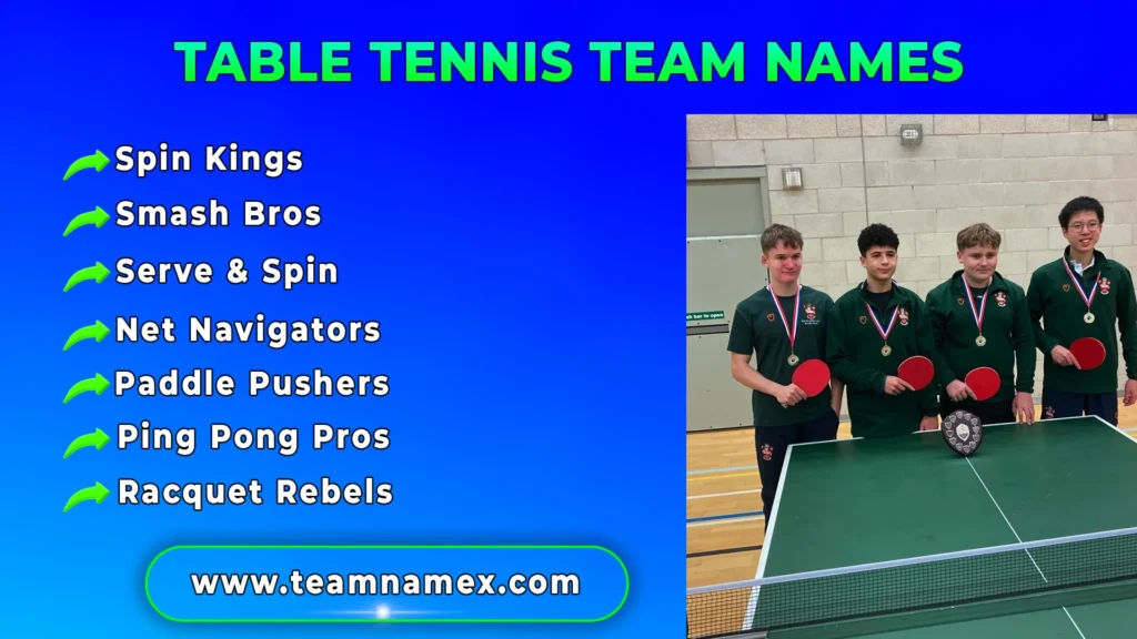 Table Tennis Team Names