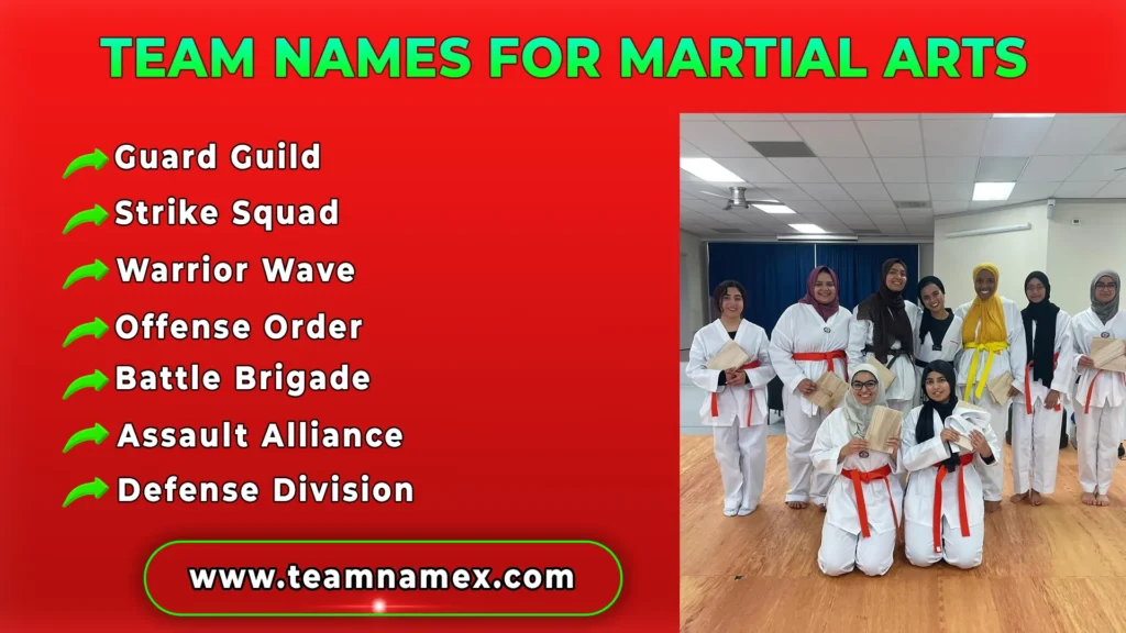 Team Names for Martial Arts