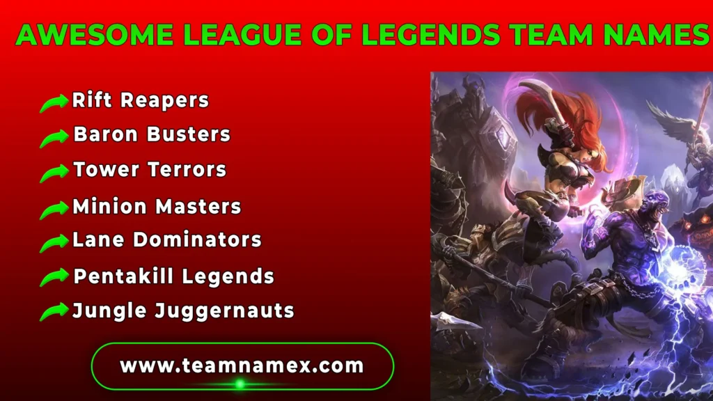 Awesome League of Legends Team Names