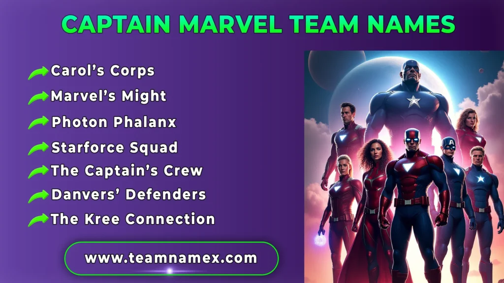 Captain Marvel Team Names