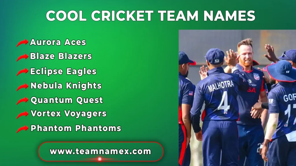 Cool Cricket Team Names