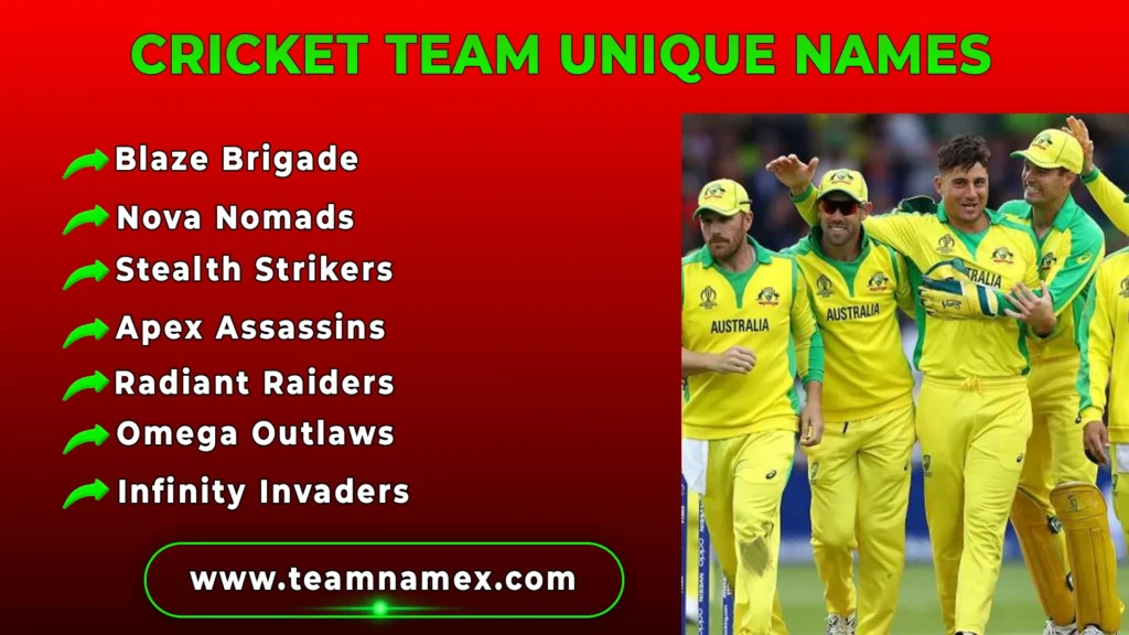 Cricket Team Unique Names
