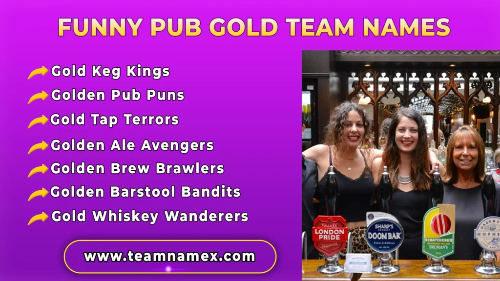 Funny Pub Gold Team Names