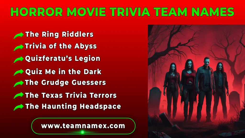 Horror Movie Trivia Team Names