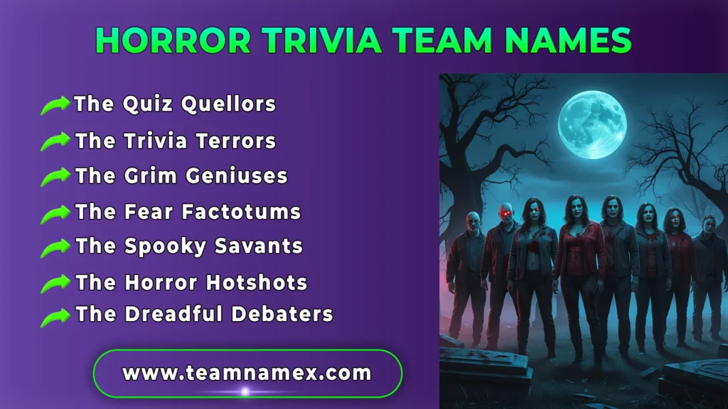 Horror Trivia Team Names