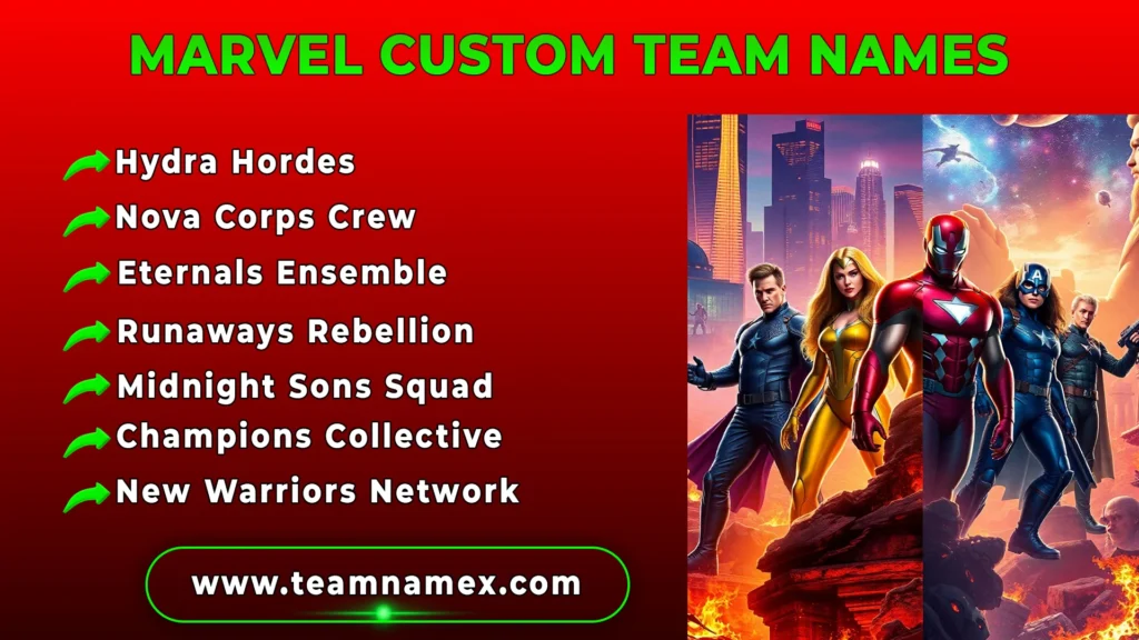 Marvel Custom Team Names