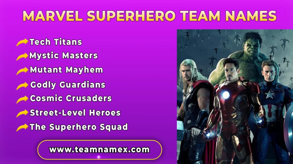 Marvel Superhero Team Names