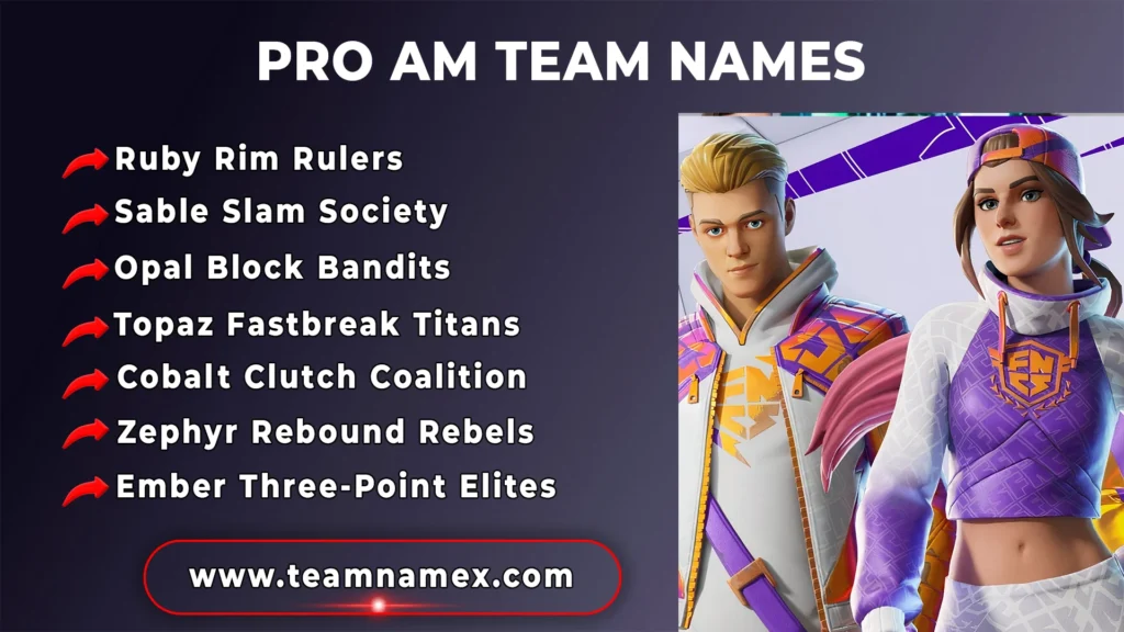 Pro Am Team Names