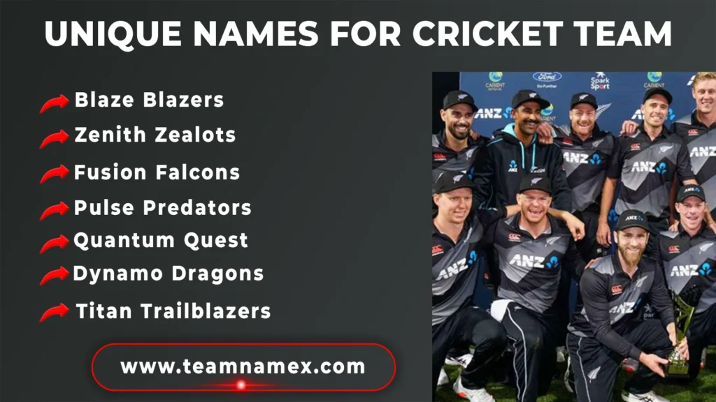 Unique Names for Cricket Team