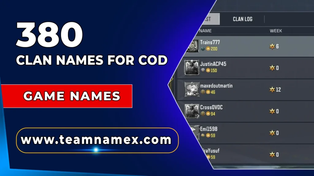 Clan Names for COD
