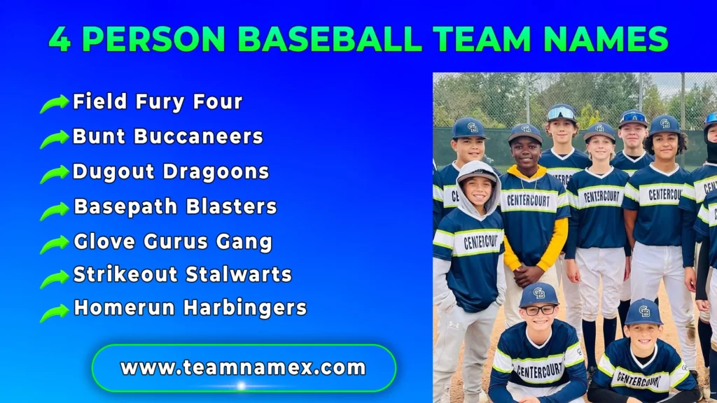 4 Person Baseball Team Names