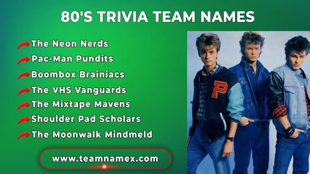 80's Trivia Team Names