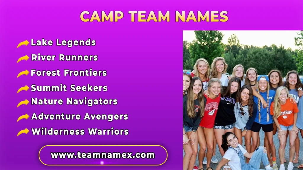Camp Team Names