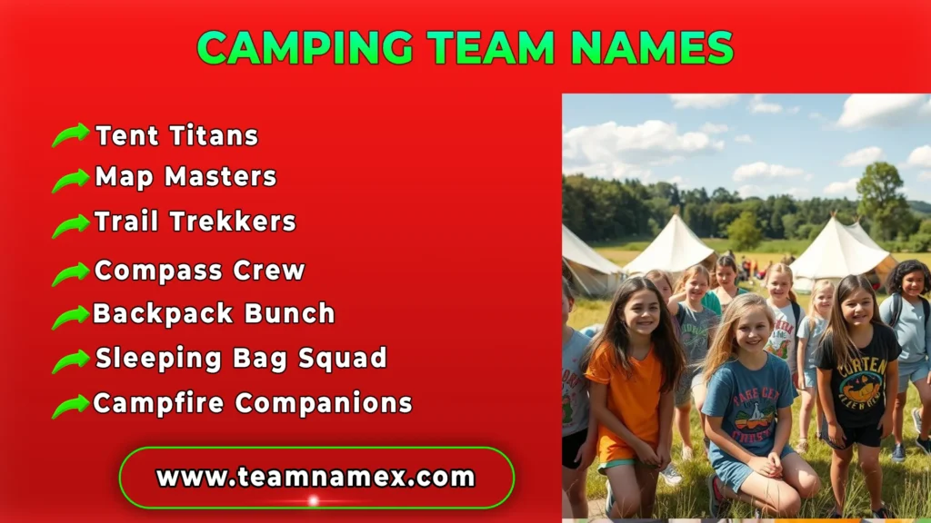 Camping Team Names