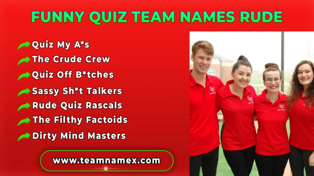 Funny Quiz Team Names Rude