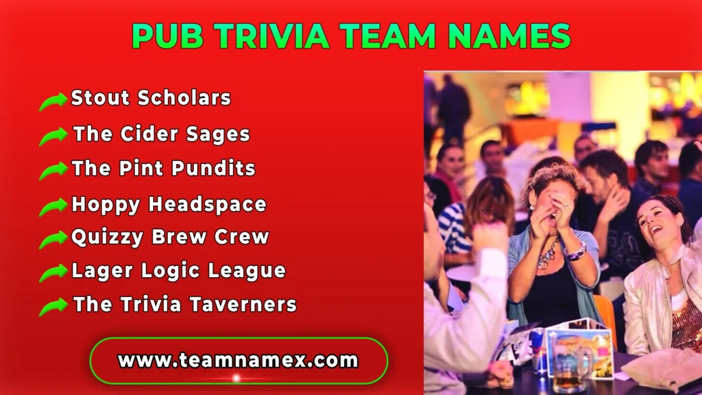 Pub Trivia Team Names