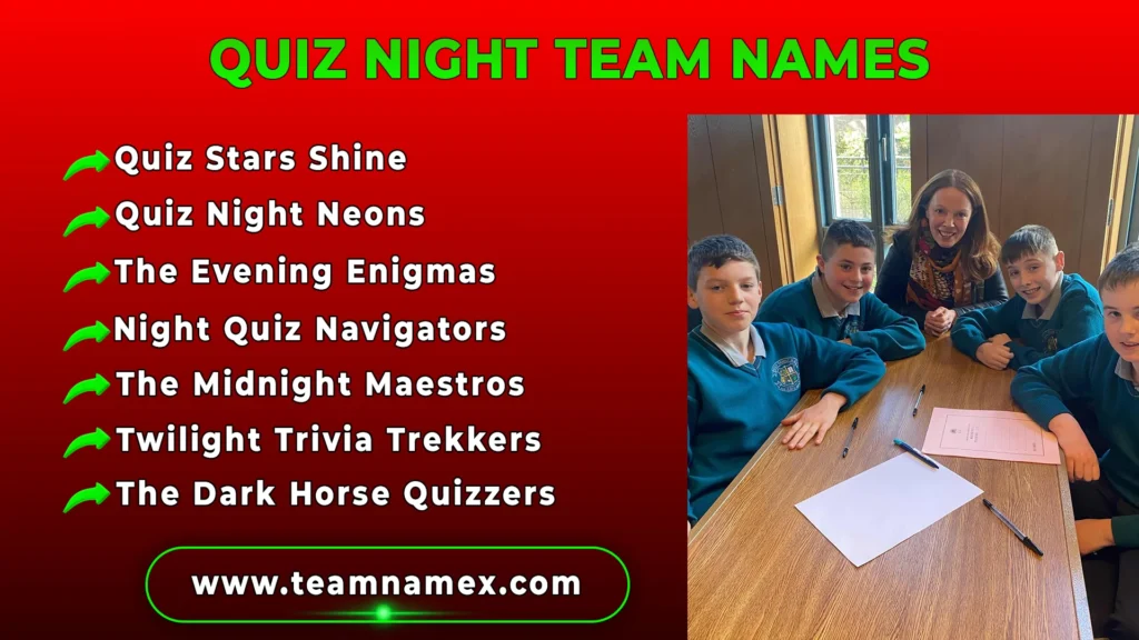 Quiz Night Team Names