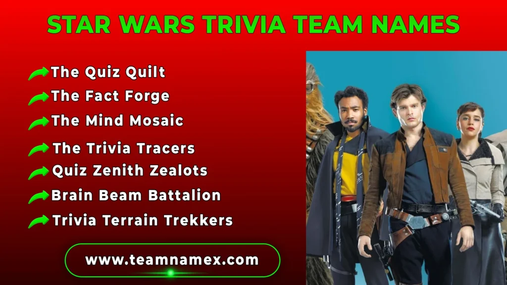 Star Wars Trivia Team Names