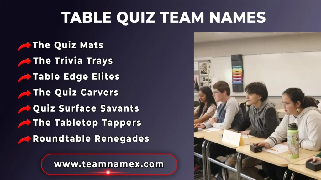 Table Quiz Team Names